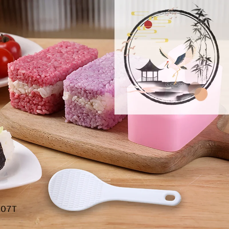 

Rectangular Sushi Mold Musubi Making Kit Spam Kimbab Onigiri Household Kitchen Bento Accessories Rice Ball Maker Press Tool DIY