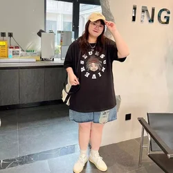 Oversize Female Shorts Casual Plus Size Women Clothing Loose Elastic Comfort T Shirt Lady Summer Big Large Add Size Comfort Tops