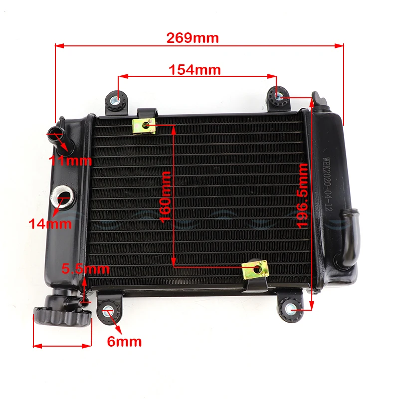 For Moto Quad 4x4 ATV UTV Dirt Bike 150cc 200cc 250cc Motorcycle Radiator Cooler Cooling Water Tank Parts  Accessories