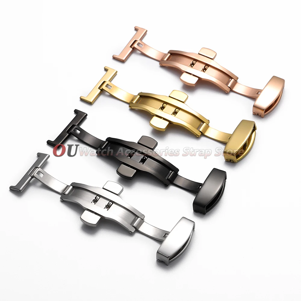 10mm 12mm 14mm 16mm 18mm 20mm 22mm Edelstahl Schmetterlingsverschluss Uhrenarmband-Schließe Faltschließe Uhrenarmbänder Zubehör – Detail 2