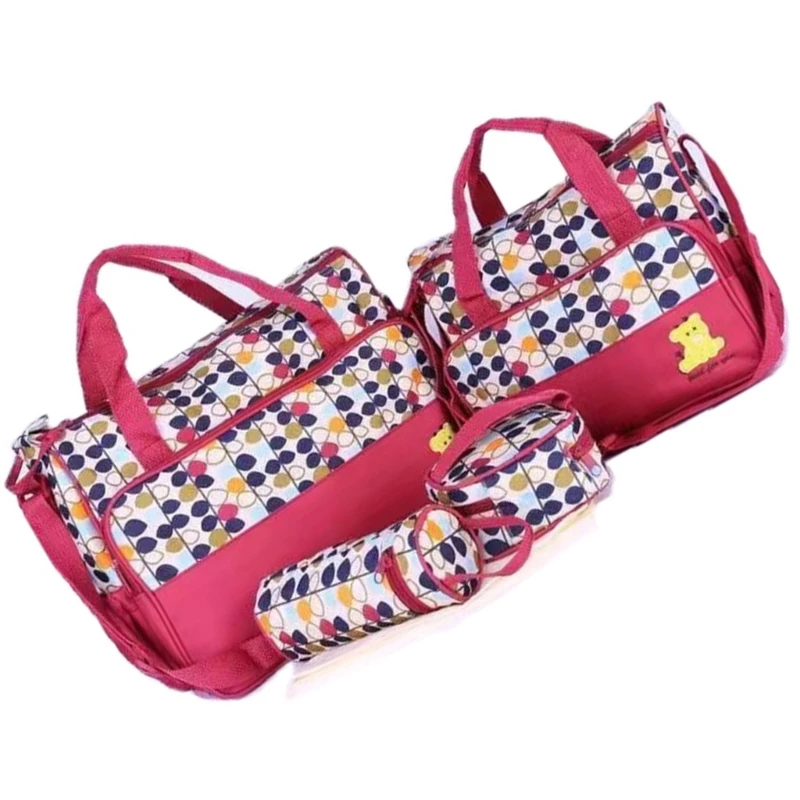 Fashionable Diaper Bag Set Including Portable Handbag Meal Bag & Bottle Case