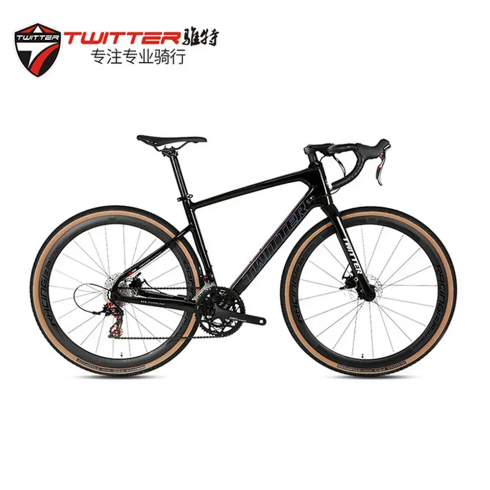 2024 TWITTER V1 RS-12S Fully concealed internal cable routing hydraulic disc brakes off-road grade T900 carbon fiber gravel bike