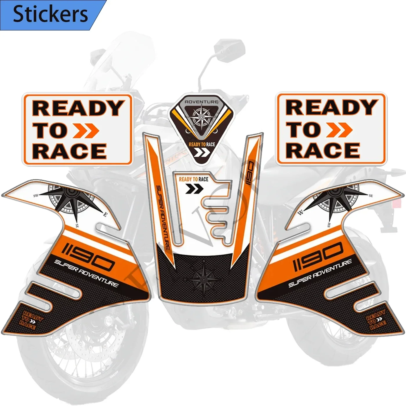 

For 1190 Super Adventure R S Motorcycle Tank Pad Side Grips ADV Gas Fuel Oil Kit Knee Protection 3D Stickers Decals