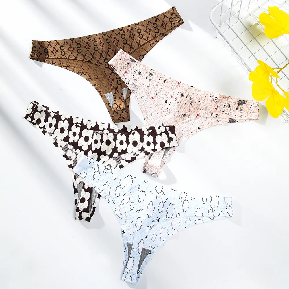 Sexy Panties Thong Women\'s Underwear Seamless Mid Waist Sexy Seamless Thong Breathable and Comfortable Panties Women