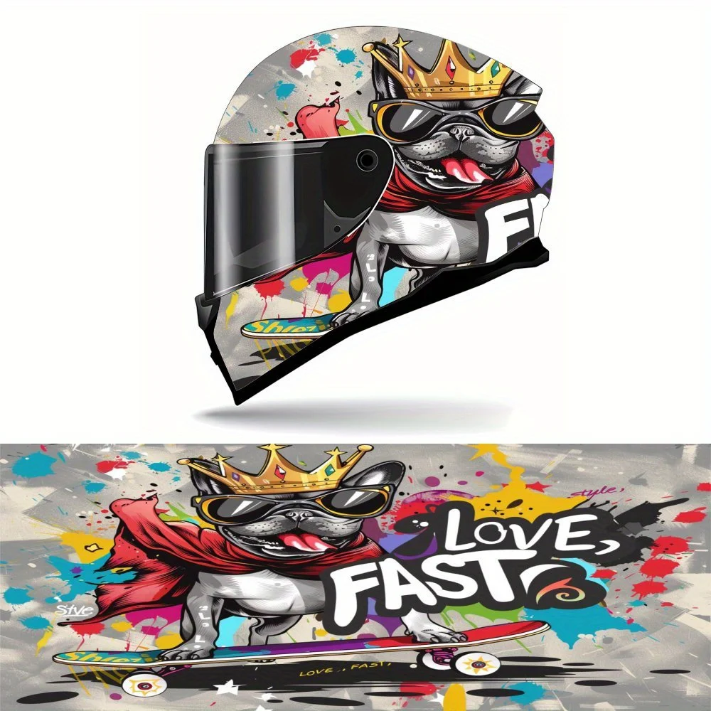 

Doodle Dog Pile Full Helmet Wrap Sticker Motorcycle Helmet Racing Graphic Decal Vinyl Wrap Helmet Decorative Sticker The Best Gi
