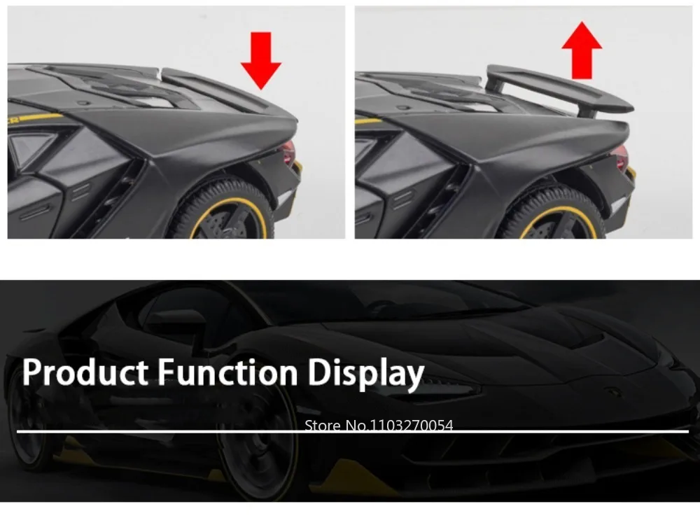 1:32 Lambor SVJ63 LP770 Miniaturmodell Legierung Diecast Auto Spielzeug Sound Licht Zurückziehen Türen Geöffnet Fahrzeug Mode Ornament für Jungen – Detail 13