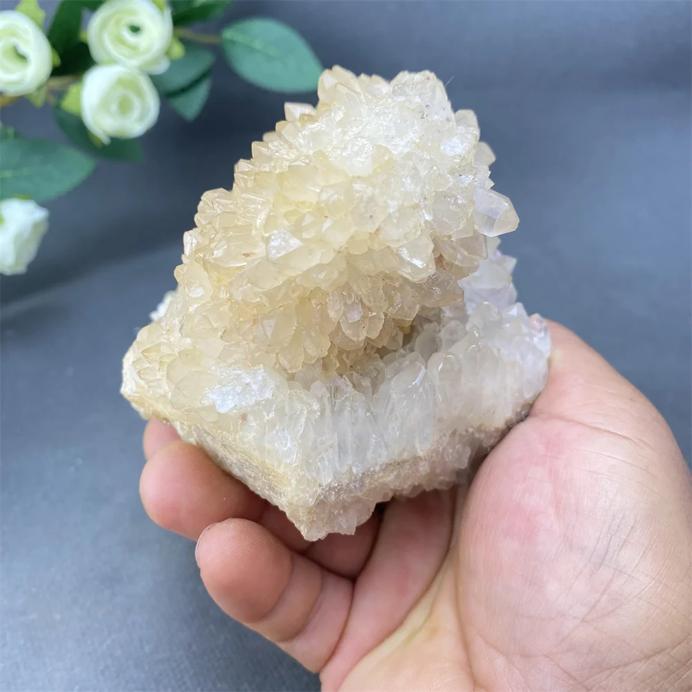 Natural White Crystal Cluster Original Ore Specimen for Teaching Home Living Room & Office Desktop Decorative Mineral Stone