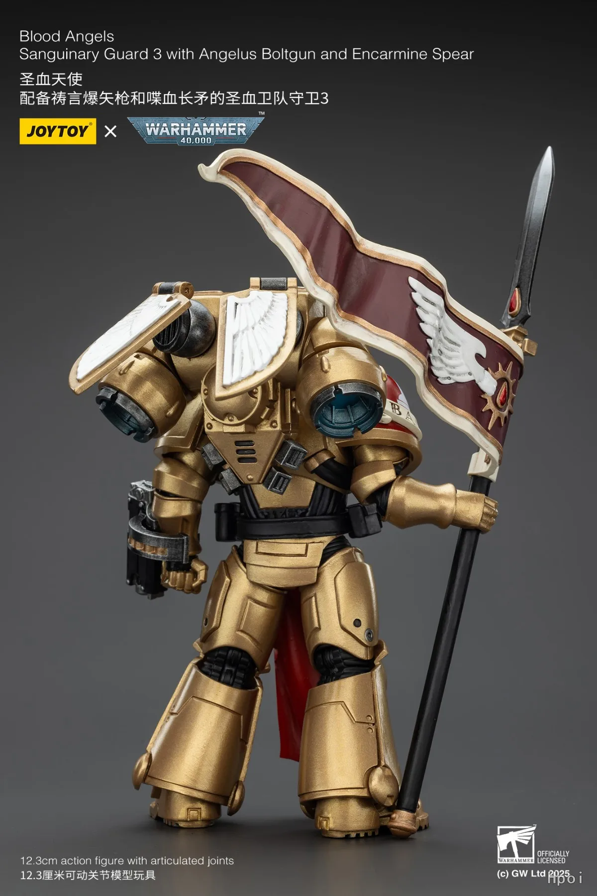 

Оригинальная фигурка JOYTOY 40K Blood Angels Sanguinary Guard 3 с пулевидным ружьем Angelus и копьем Encarmine, масштаб 1/18, модель для коллекционирования