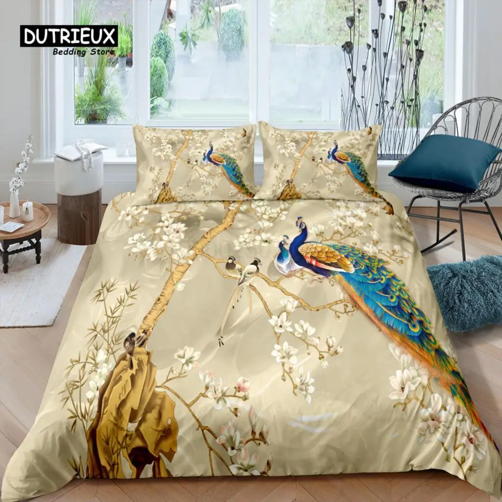 

Home Living Luxury 3D Peacock Bedding Set Duvet Cover Pillowcase Kids Bedding Set Queen and King EU/US/AU/UK Size