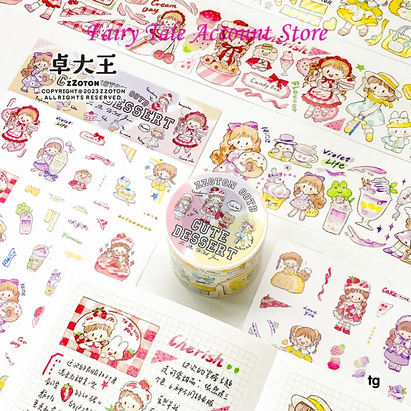 

Zhuo Dawang New Product Adhesive Tape Whole Roll Cute Girl Special Oil and Paper Student Creative Decoration Sticker