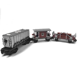 MOC Train Carriage Model Stone Transport Vehicle Oil Tank Truck Third Party Train Tracks Accessory Decoration Toys for Children