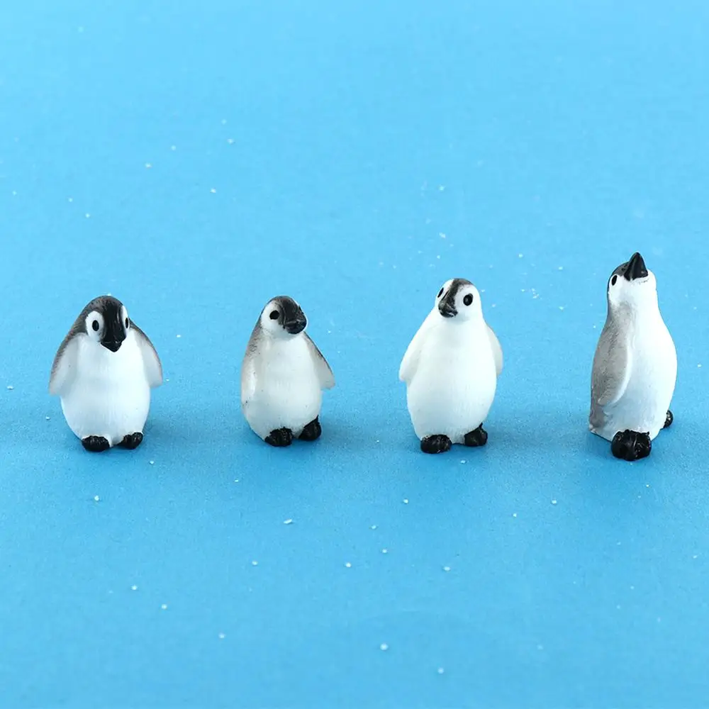 Cute Resin Penguin Model Iceberg Craft Miniature Micro Landscape Fairy Garden Ornament Winter Figurine