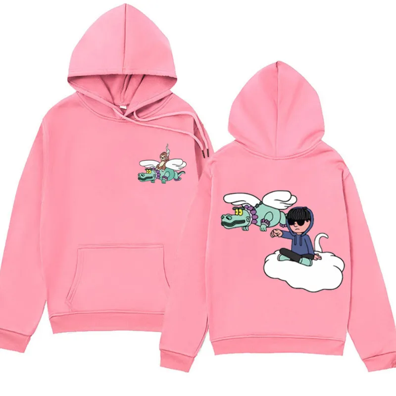 Singer Junior H Sad Boyz Printed Hoodie Men Women Clothing Fashion Oversized Vintage Hip Hop Sweatshirts Black Fleece Pullover