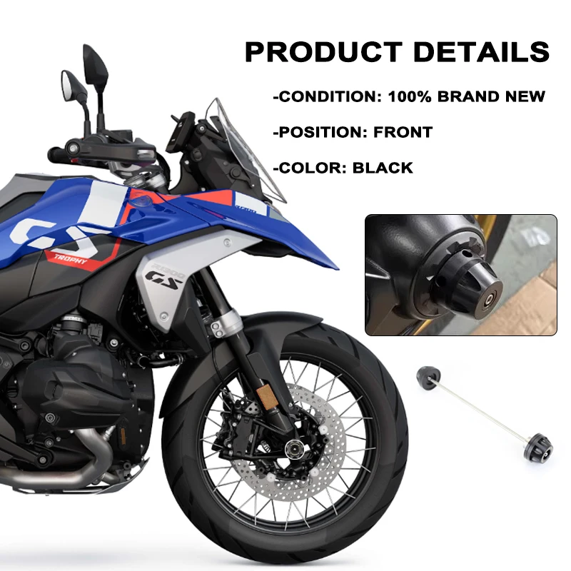 2026 R1300GS Aluminium Front Wheel Axle Fork Crash Slider Protector For BMW R 1300 GS R1300 GS R 1300GS 2023-20025 Motorcycle