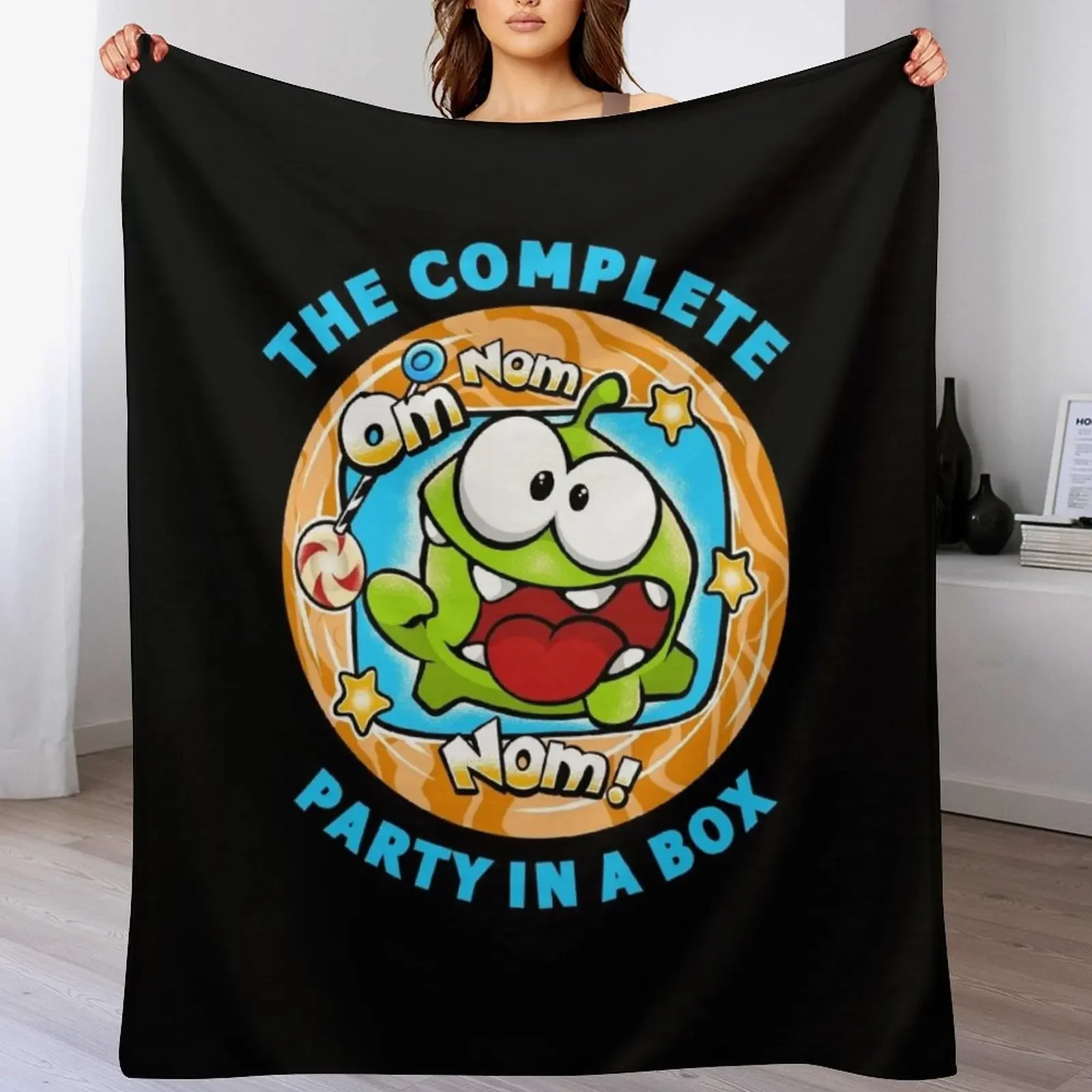 

OM NOM Throw Blanket Summer Cool Breathable Blanket for Sleeping