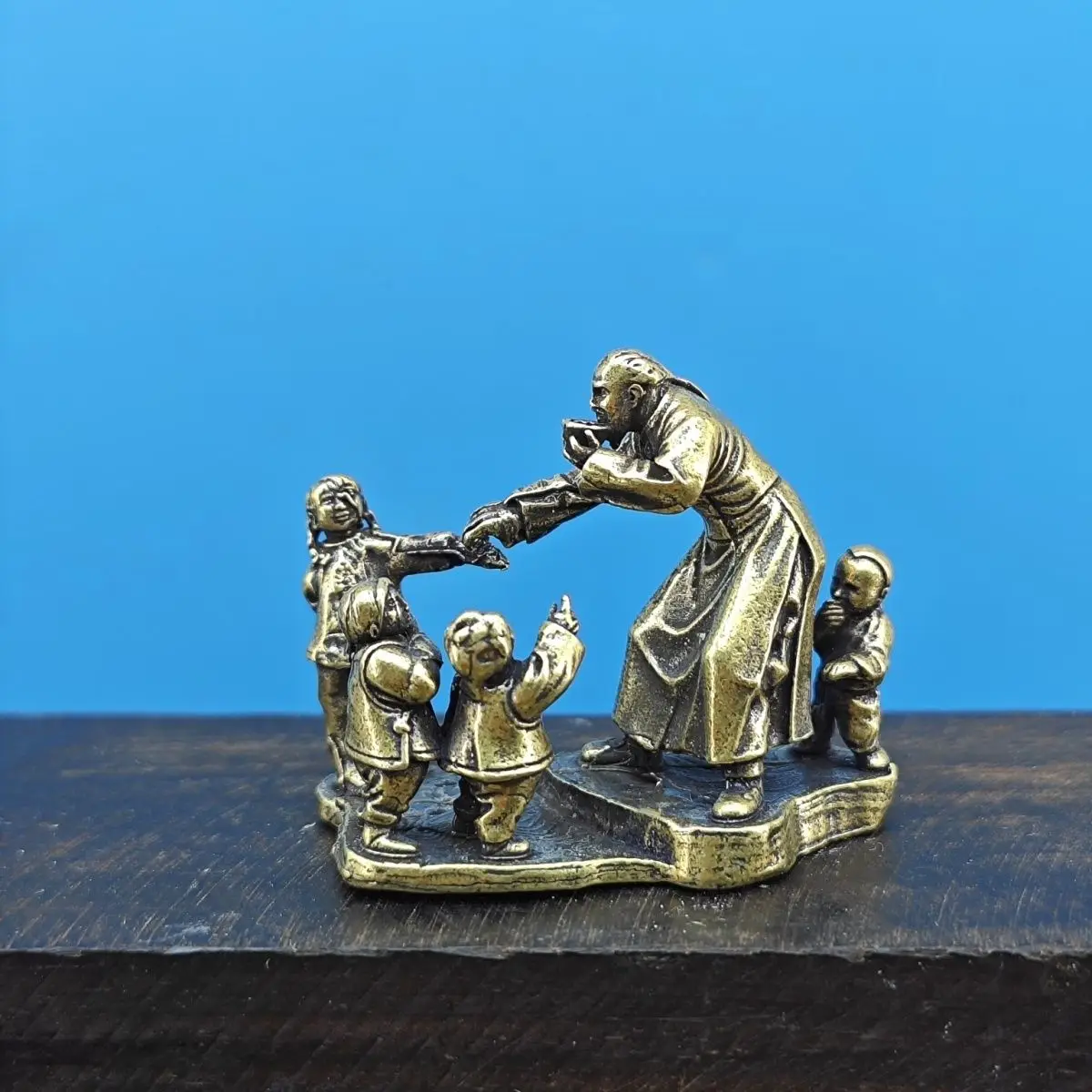 Brass Kǒng Yǐjǐ Huíxiāngdòu Miniature Landscape Desk Decoration