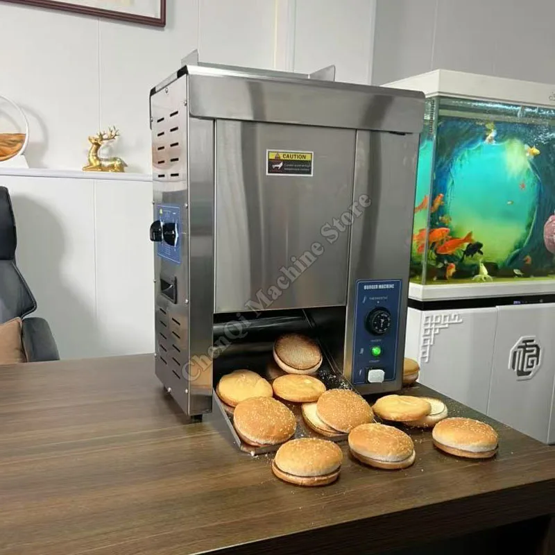 수직형 전자동 햄버거 가열 기계 크롤러 체인 베이킹 차터 기계 맥도날드 장비 햄버거 기계