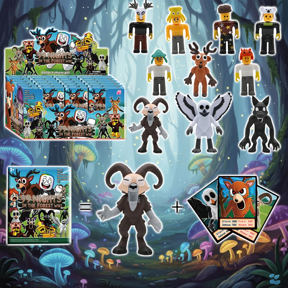 

Новая 99-ночей в лесу, модель игрушки, слепая коробка, олень, сова, коза, монстр, модель из ПВХ, Коллекционное украшение для комнаты, сюрприз на день рождения