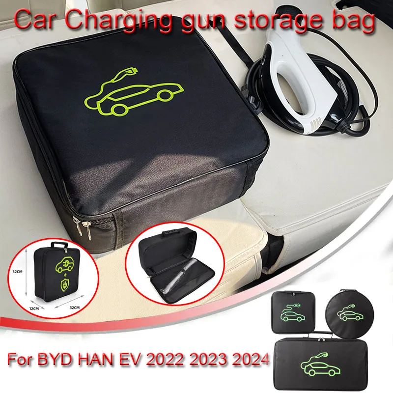 

Для BYD HAN EV 2022 2023 2024 EV автомобильный портативный зарядный кабель для хранения сумка для переноски водонепроницаемый замедлитель багажник коробка для хранения аксессуар