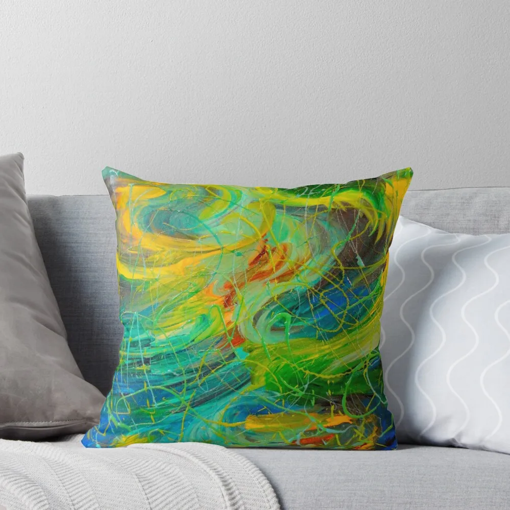 

NAUTICAL GALAXY - Beautiful Aquatic Blue Green Ocean Universe Abstract Painting Gift Decor Throw Pillow