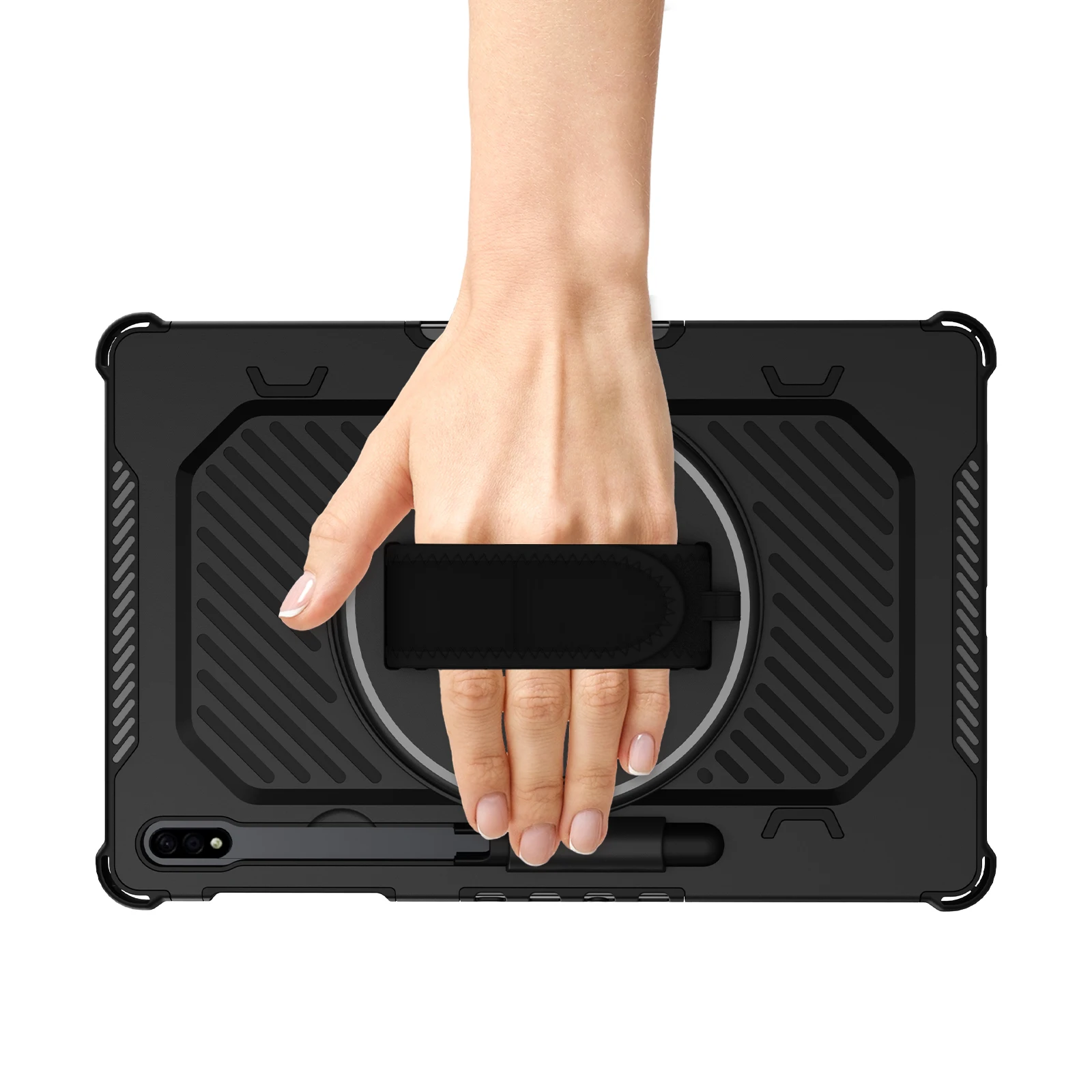 Armor Case For Samsung Galaxy Tab S9FE S7 S8 S9 11inch Tablet Cover Stand Protector funda para Kids with 360 rotation Handstrap