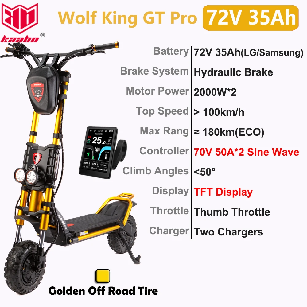 STLF 2025 جديد كابو وولف سكوتر 100 كم/ساعة قوية الأكثر عصرية 72 فولت 28ah 8000 واط كابو وولف كينغ 11 الذهب سكوتر كهربائي #3