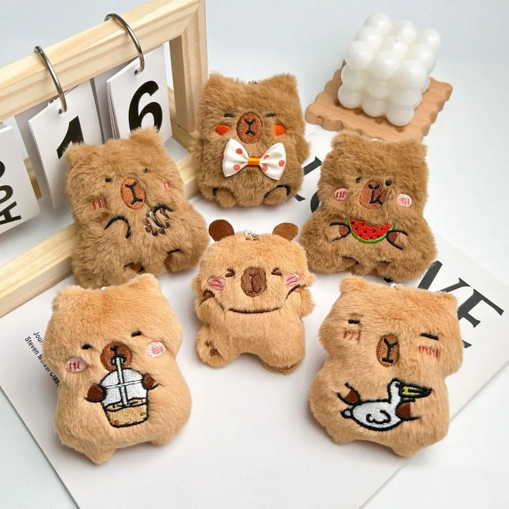 New Cartoon Capybara Doll Pendant Stuffed Toys Pelican Capybara Plush Keychain Schoolbag Accessories Bag Pendant Gifts