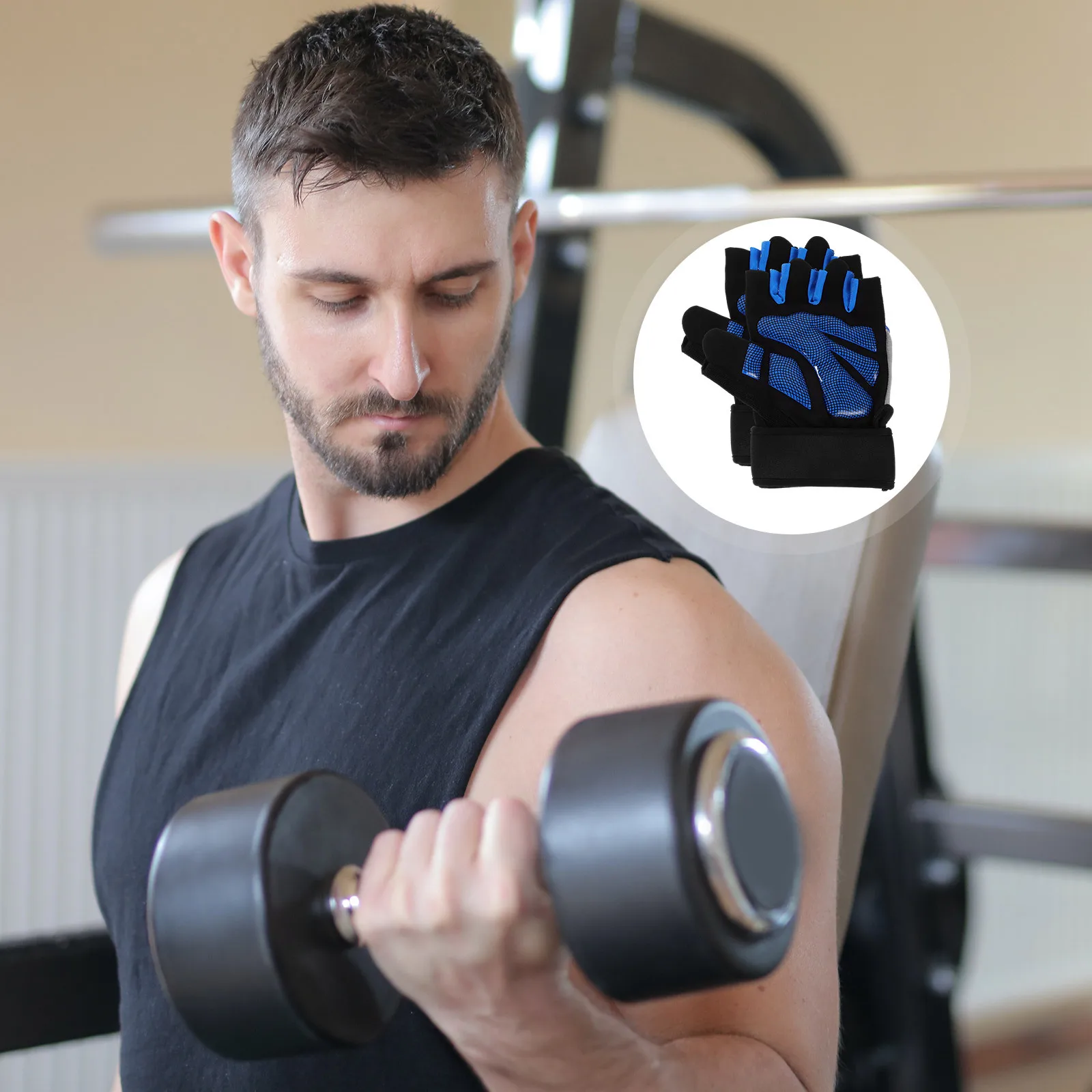 

1Pair Shorty Anti-Slip Gloves 3D Palm Design for Weight Lifting Training Fitness Gym Wrist Support Exquisite Durability