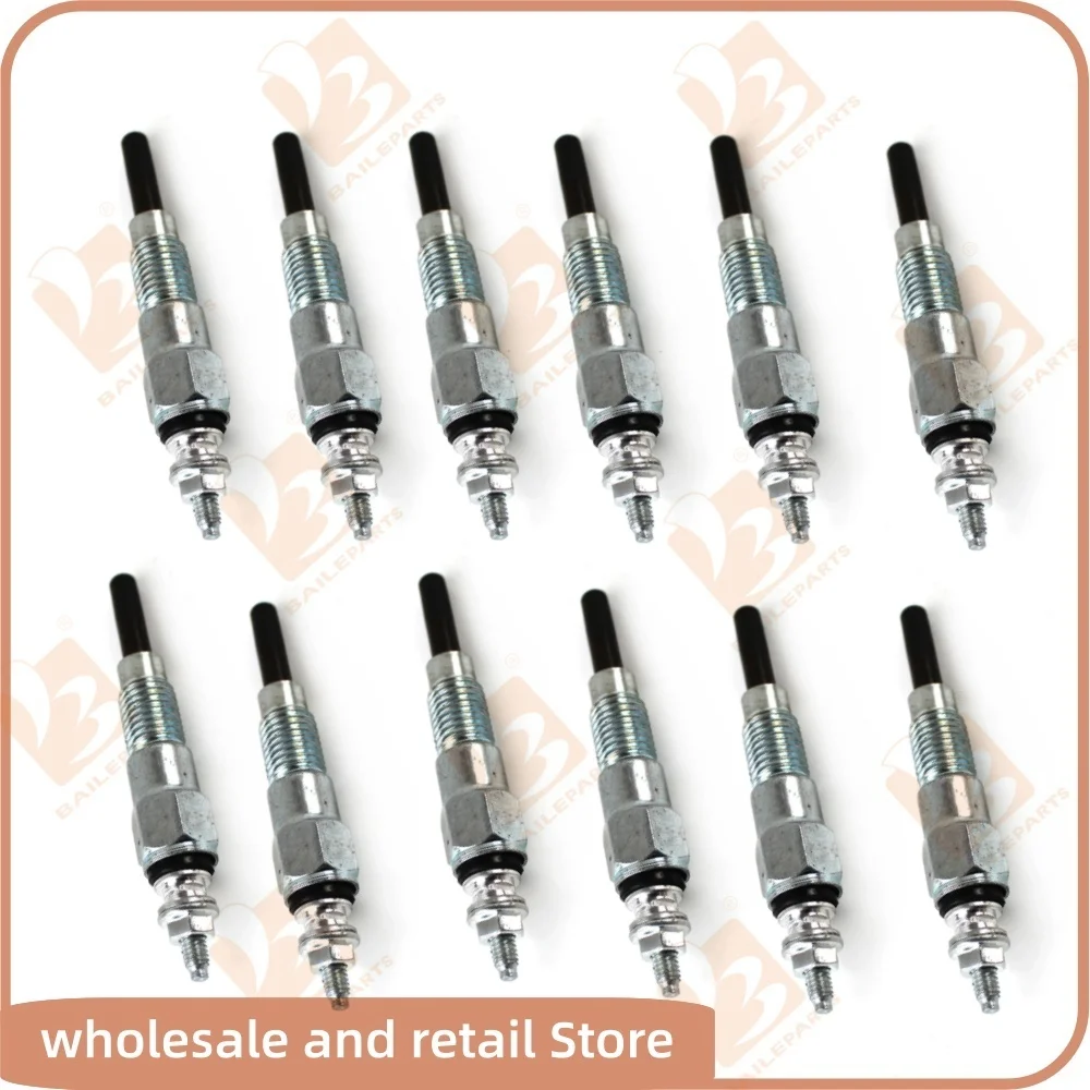 

12PCS 3TNV76 3TNV70 Glow Plug For Yanmar John Deere Spark Plug Lgnition System Engine Preheat Plug Excavator Accessories