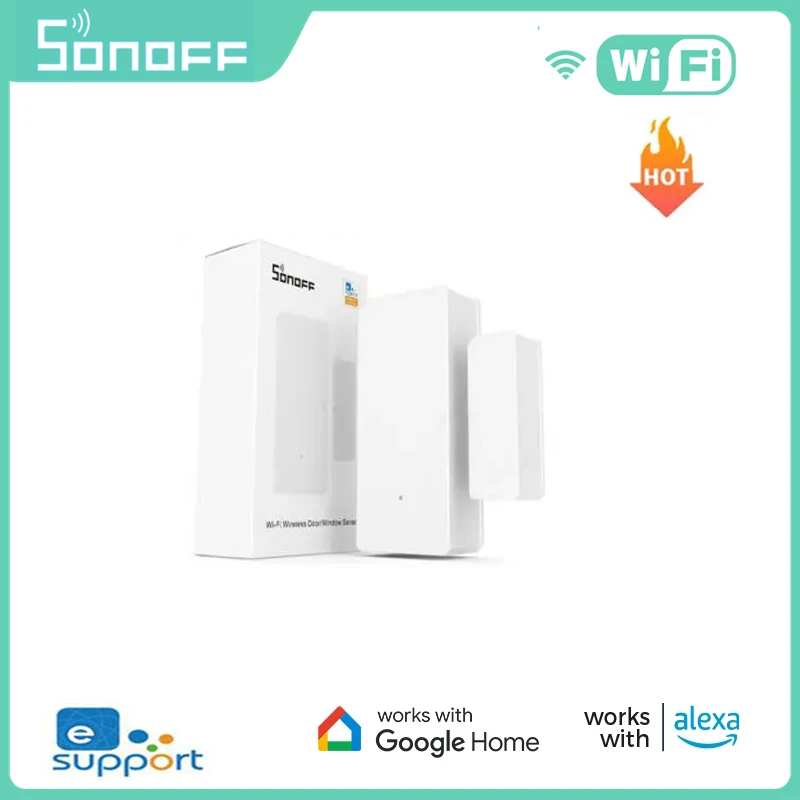 

SONOFF DW2 WiFi/ DW2-RF eWeLink Smart Door Window Sensor Door Open/Closed Detectors Smart Home Alarm Work With Alexa Google Home