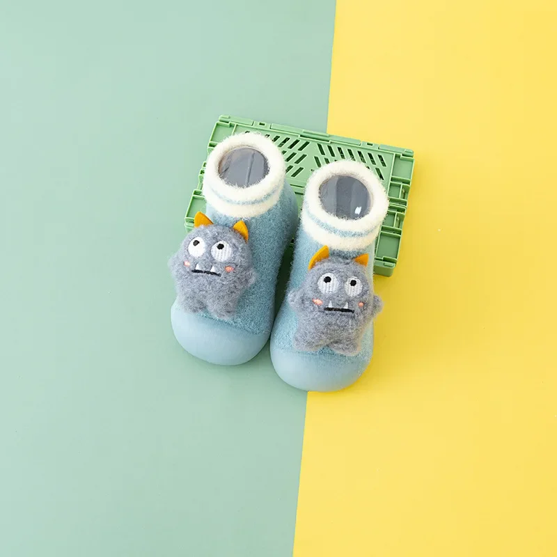 Boneca dos desenhos animados Soft Sole Shoes para crianças, Confortável e Respirável, Sapatos de chão espessado para bebê, Outono e inverno