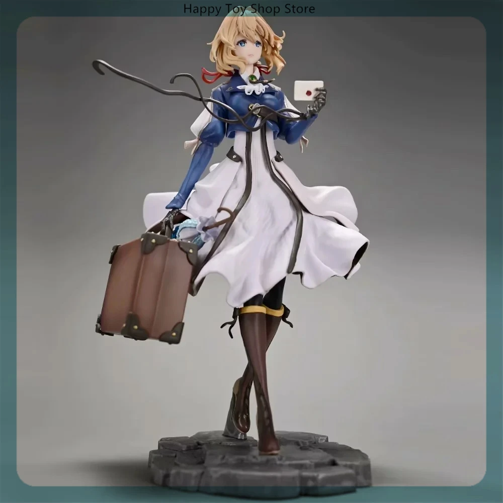 25cm Violet Evergarden Standing Position Anime Girl Figure Model Gk Statue Boys Collection Desktop Decoration Ornament Toys Gift