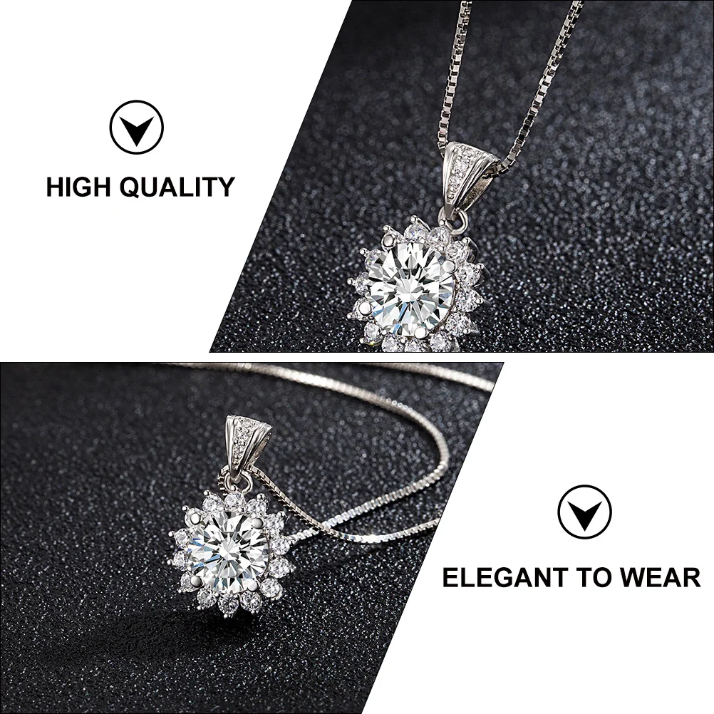 

Sunflower Shaped Artificial Zircon Pendant Necklace Pendants Clavicle Accessory DIY Jewelry Parts Crafts Making Material Evening