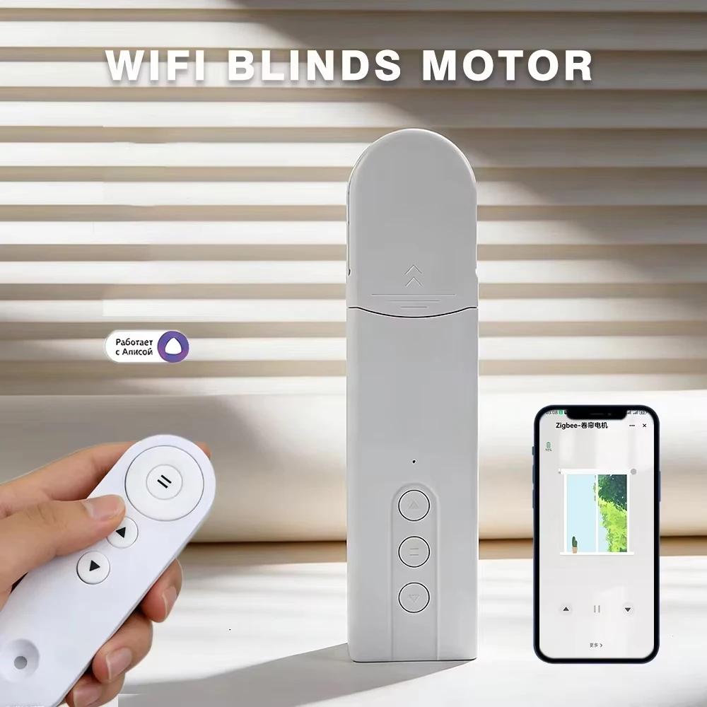 Motor inteligente WIFI Zigbee para persianas enrollables, control automático de cortinas, funciona con APP