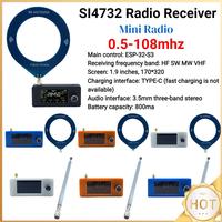 SI4732 0.5-108mhz Pocket Mini Radio LSB USB AM FM FM/AM Radio 1.9inch IPS Screen All Band Radio Receiver HF SW MW VHF Radio