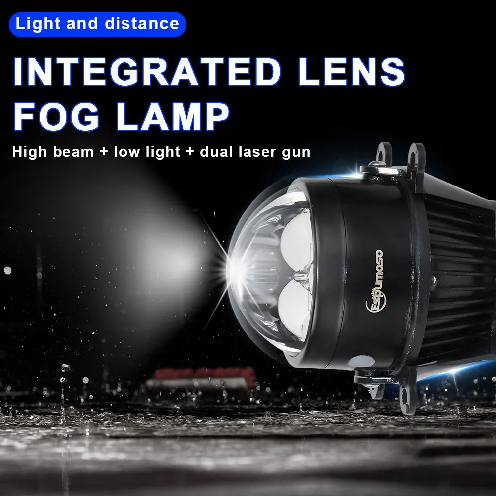 Universal 3Inch Bi-led Fog Lights H1 Hb3 H8 9005 Led Projector Laser Lens Fog Lamp Bi Lens H11 Laser Led Headlight Bulb 6000K