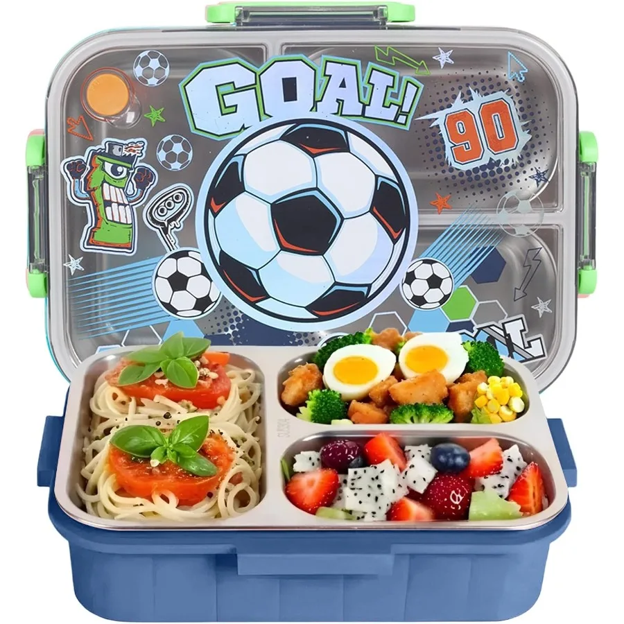 

Ланч-бокс Bento из нержавеющей стали для 800 мл, 27 унций, герметичные пищевые контейнеры без BPA с 3 отделениями, морозильной камерой, можно мыть в посудомоечной машине Ba
