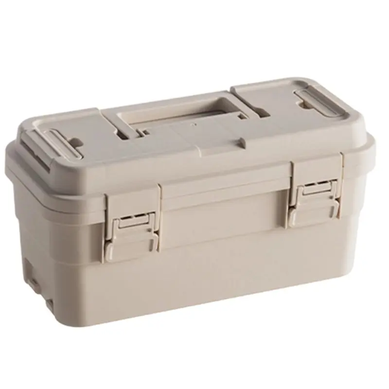 A74E-Waterproof Plastic Storage Box, Gardening Tool Box, Hardware Storage Set, Tool Storage Box, Waterproof Cargo Box Khaki