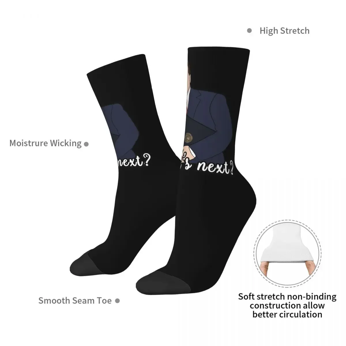 Whats Next Socks Harajuku Super Soft Stockings All Season Long Socks Accessories for Unisex Birthday Present