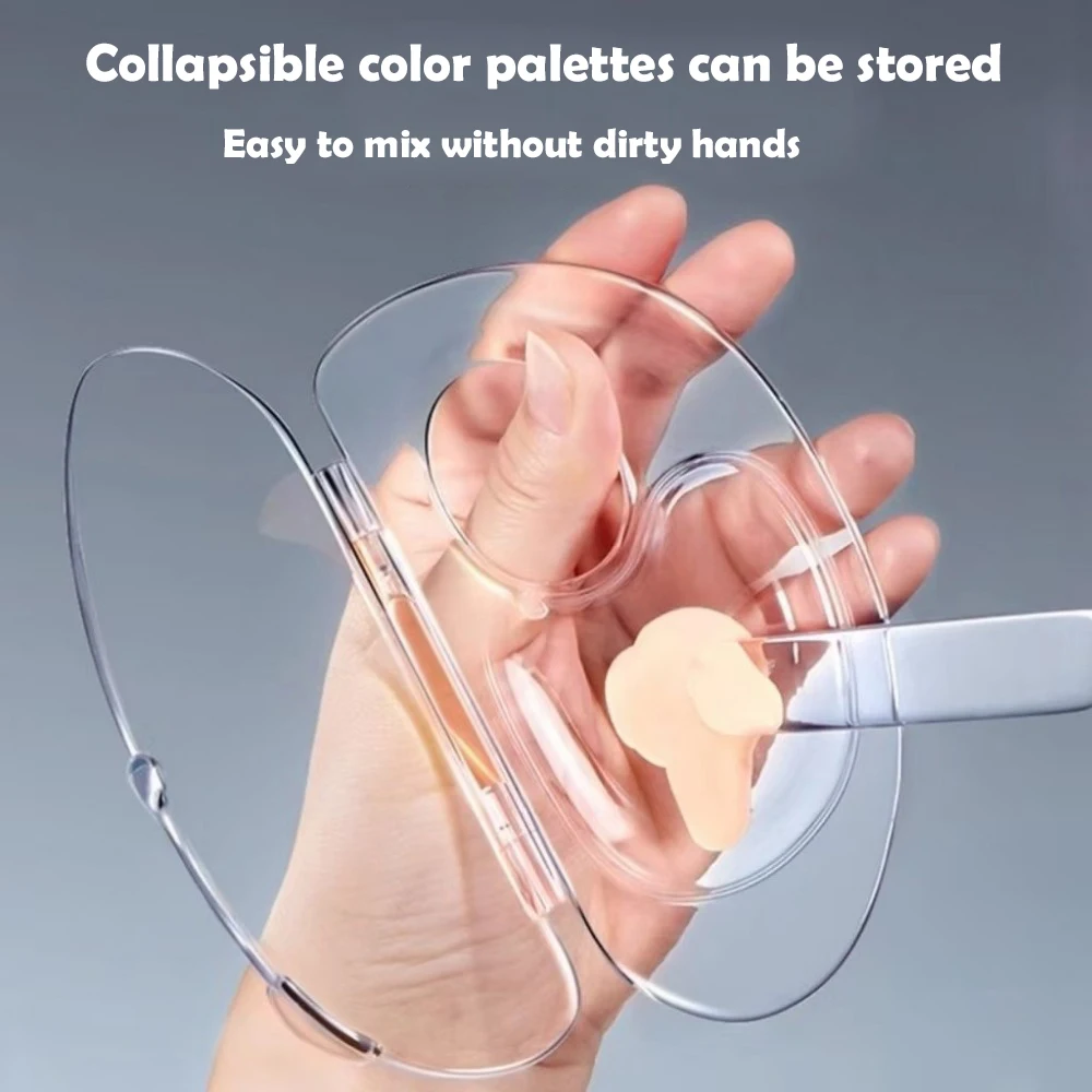 لوحة كريم أساس سائل قابلة للطي من الأكريليك مجموعة أدوات مكياج خلط كريم قضيب مجموعة تخزين لوحة اختبار مستحضرات التجميل ملحقات التجميل