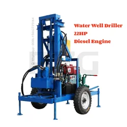 120m 150m profondità 22HP Diesel Engine Water Well Drilling Rig Water Well Drilling Machine Mobile Rig con ruote e trattore