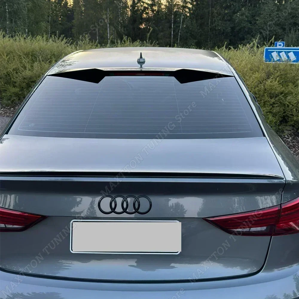 Rear Spoiler Wing Car Accessories Rear Trunk Window Roof Lip Spoiler Body Kit Tuning Cover ABS For Audi A3 S3 8V Sedan 2014-2020