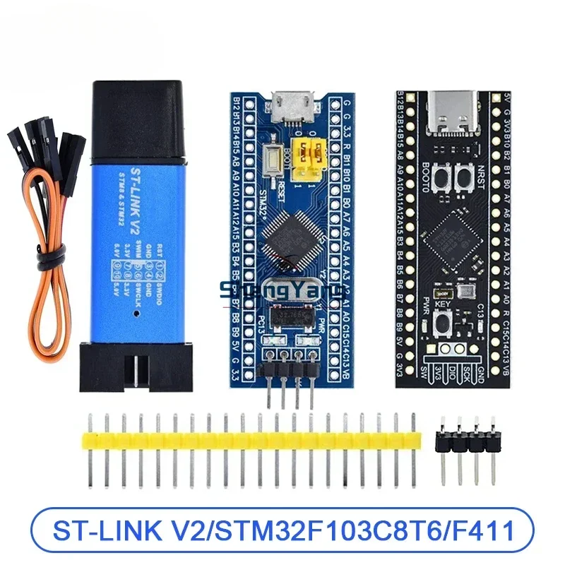 STM32F103C8T6 CH32F103C8T6 ramię STM32 minimalna płyta rozwojowa systemu STM32F401 STM32F411 + ST-LINK V2 do pobrania