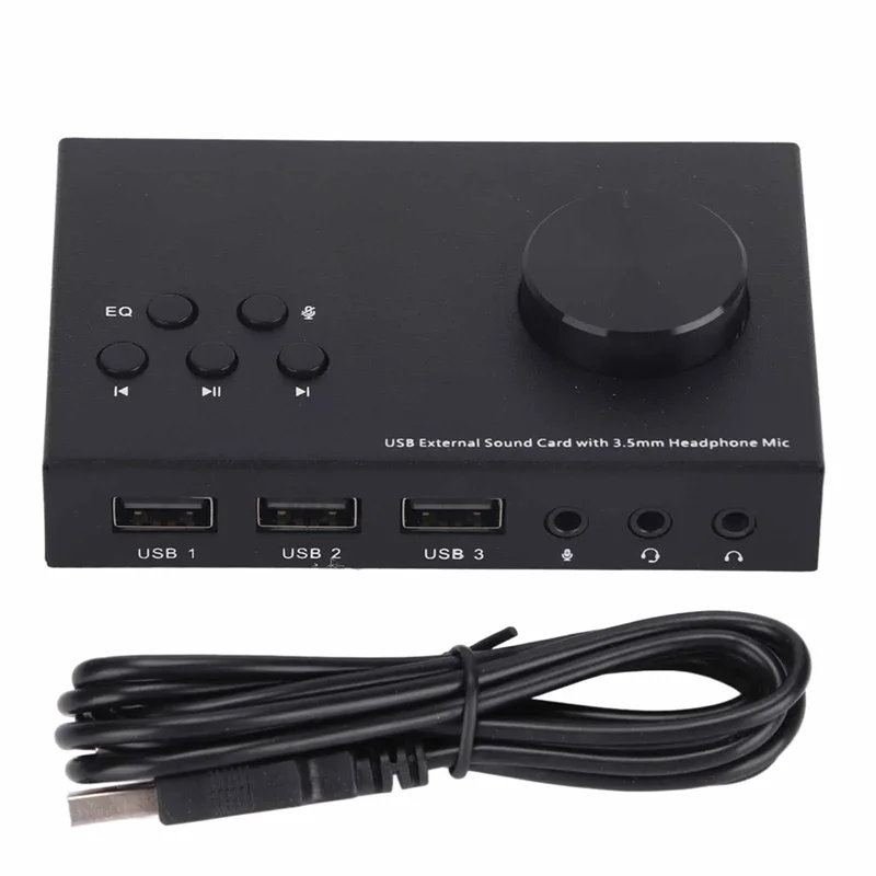 

ABSQ-USB Audio Adapter 3.5Mm Interface External Sound Card Stereo Multi Mode Multiple EQ Sound Conversion