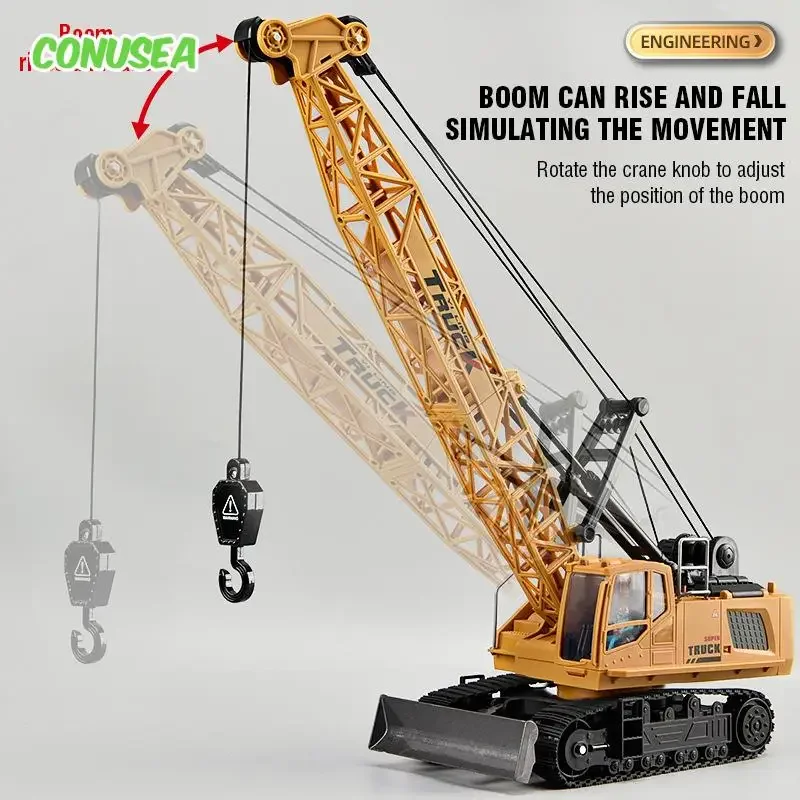 Truk Derek Rc 9/11/13/15Ch Mobil Remote Control Paduan Logam Kendaraan Teknik Mainan Radio Kontrol untuk Anak Laki-laki Hadiah Natal