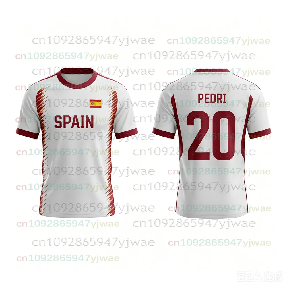 2026 Men Women White Soccer T-shirt Spanish Special Edition Football Jersey Yamal/Cucurella/Pedri/Gavi/Rodri #19/24/20/9/16 Tee
