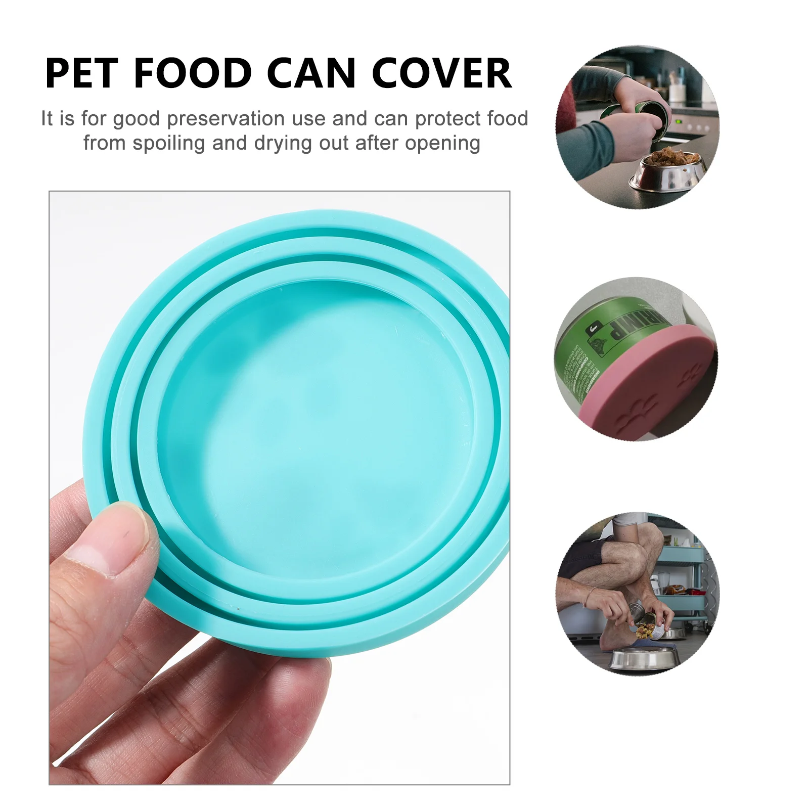 

4 Pcs Lids for Pet Cat Dog Supply Keeps Food Can Lid Gray Pet Food Container Lid Dog Can Cover Green