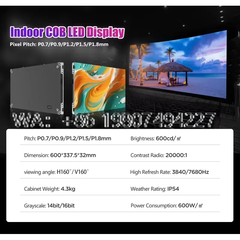 for UHLED P1.56mm Flip-chip UHD 8K Indoor Cob Micro Led Video Wall Screen for Smart City Project Solution