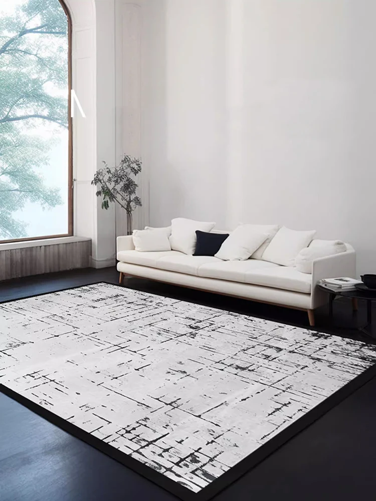 Modern Carpets for Living Room Black White Simple Bedroom Decor Rugs Sofa Coffee Table Non-slip Mat Bedside Study Room Area Rug