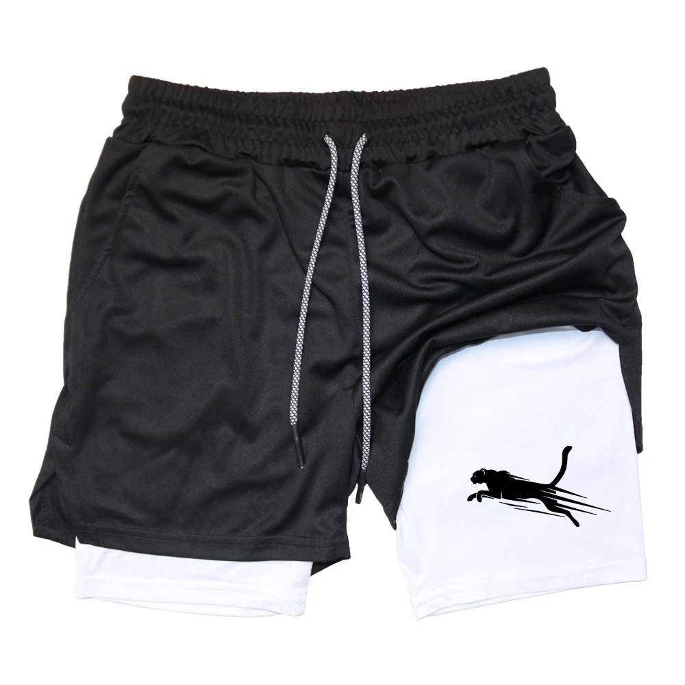Summer hot selling men's gym fitness shorts, quick drying 2-in-1 sports tight double layered casual shorts for daily use
